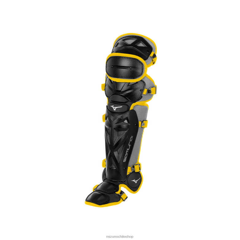 Mizuno espinilleras de béisbol samurai 14.5" negro-amarillo juventud accesorios ZH2D1104 Mizuno Zapatos De Futbol