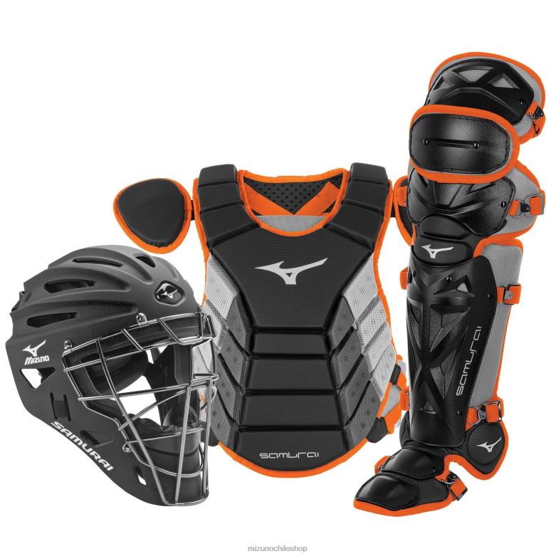 Mizuno Juego de equipo de receptor en caja de béisbol samurai de 14" negro-naranja(9020) juventud accesorios ZH2D885 Mizuno Zapatos De Futbol