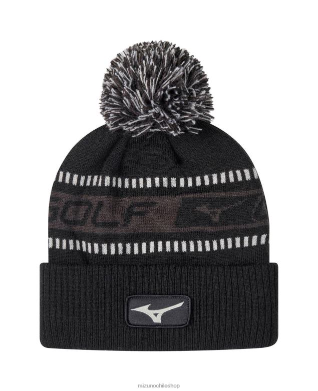 Mizuno Gorro de invierno con pompón de punto. negro-carbón(9092) unisexo accesorios ZH2D450 Mizuno Zapatos De Futbol