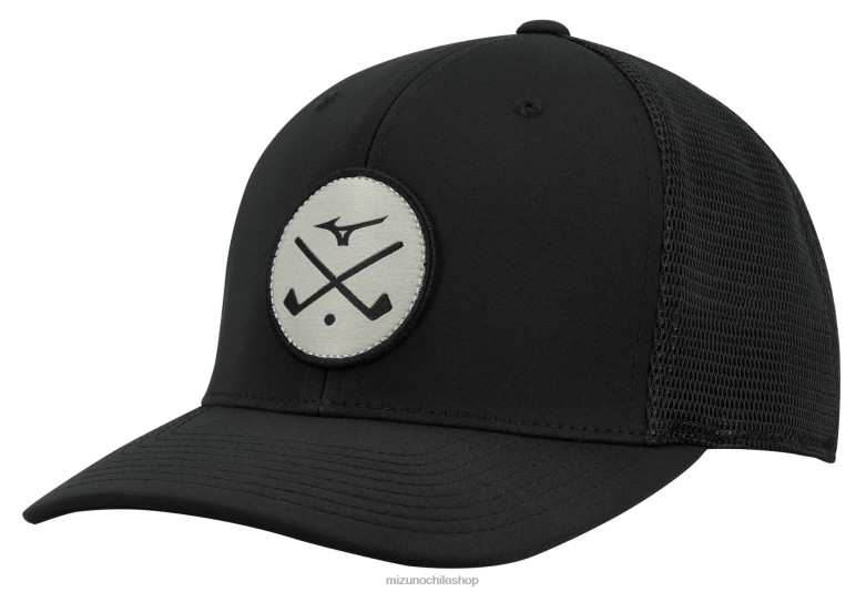 Mizuno gorra de golf con palos cruzados y malla trasera negro(9090) unisexo accesorios ZH2D498 Mizuno Zapatos De Futbol