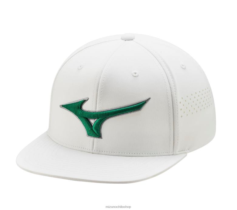 Mizuno gorra de golf snapback plana blanco-verde(0040) unisexo accesorios ZH2D432 Mizuno Zapatos De Futbol