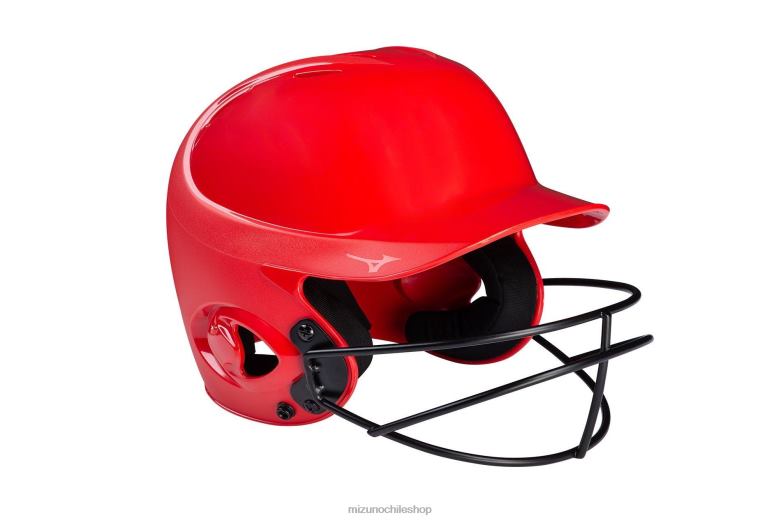 Mizuno Casco de bateo sólido serie MVP con máscara de softbol de lanzamiento rápido rojo(1010) unisexo accesorios ZH2D1713 Mizuno Zapatos De Futbol