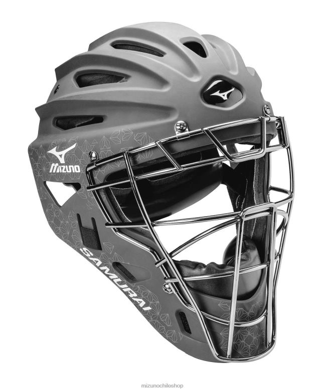 Mizuno Casco de receptor de softbol de lanzamiento rápido samurai-g4 gris(9191) mujer accesorios ZH2D1863 Mizuno Zapatos De Futbol