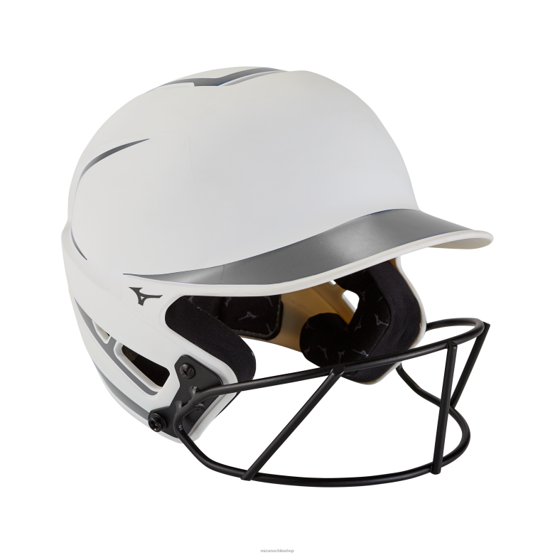 Mizuno casco de bateo de softbol de lanzamiento rápido f6 blanco-gris(0091) unisexo accesorios ZH2D1818 Mizuno Zapatos De Futbol