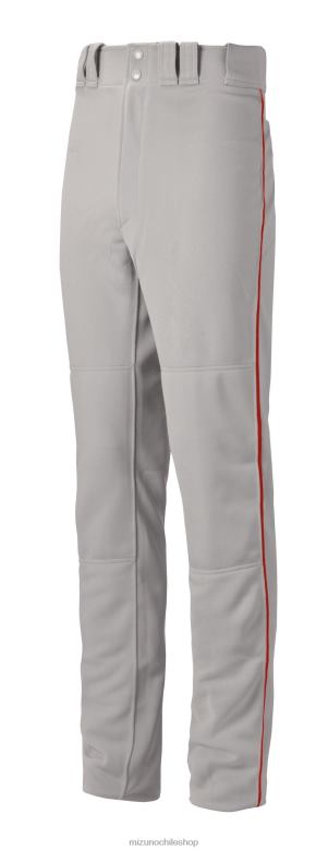 Mizuno pantalón de béisbol premier pro ribeteado g2 gris-rojo(9110) juventud vestir ZH2D1197 Mizuno Zapatos De Futbol