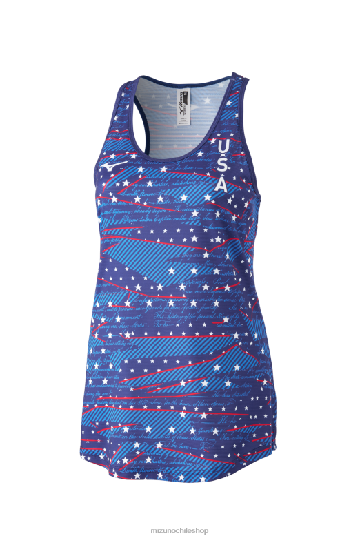 Mizuno tanque en funcionamiento imprimible melocotón-azul (sm01) mujer vestir ZH2D232 Mizuno Chile