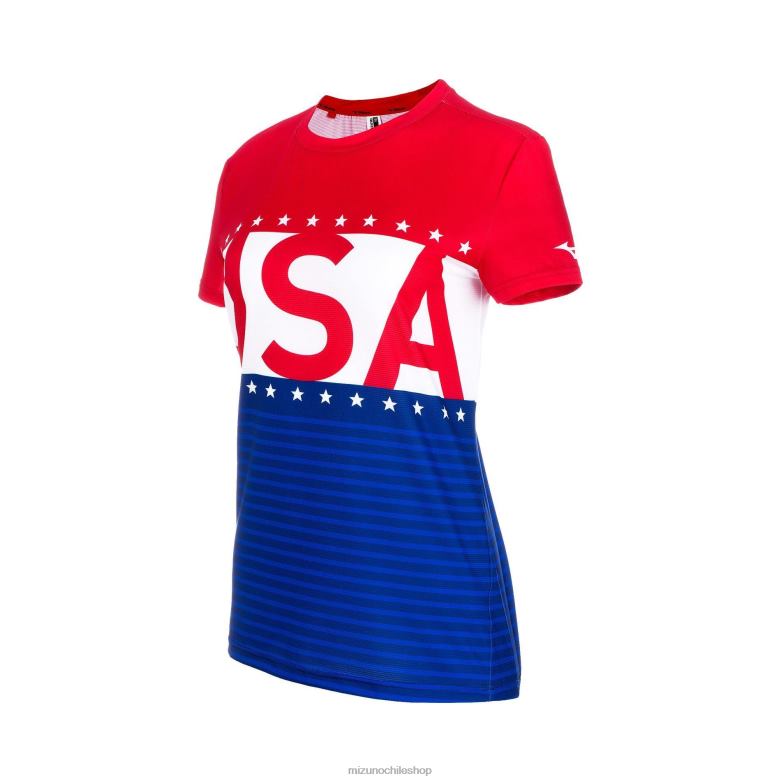 Mizuno manga corta para correr imprimible patriota azul (sm64) mujer vestir ZH2D247 Mizuno Chile