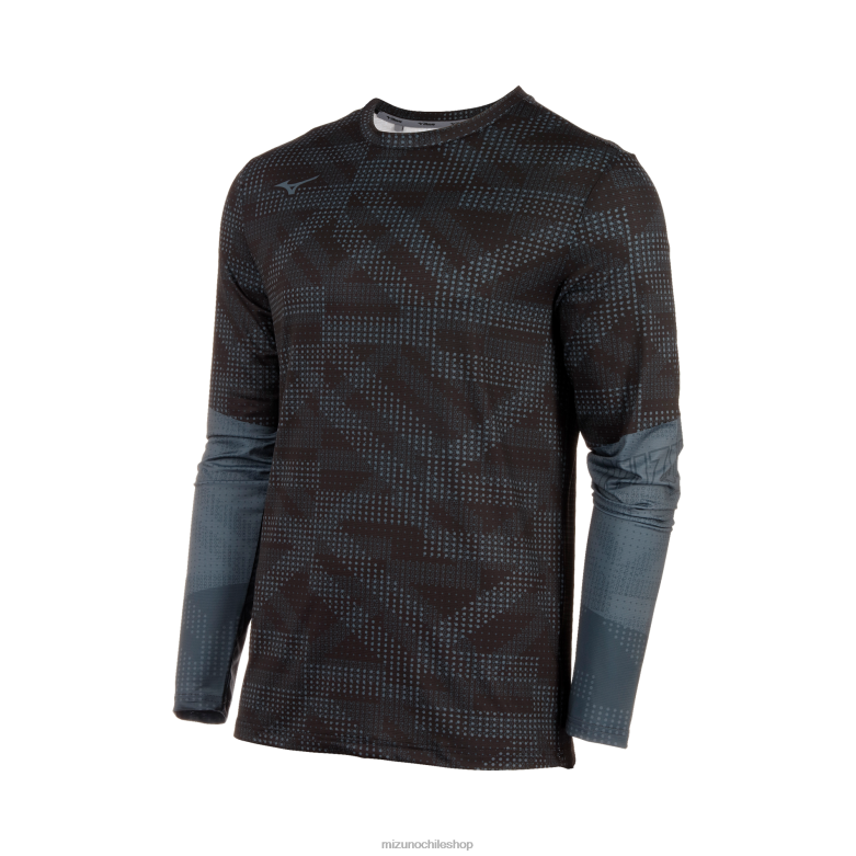 Mizuno manga larga para correr imprimible negro(9090) hombres vestir ZH2D253 Mizuno Chile