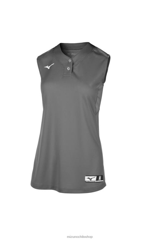 Mizuno camiseta de softbol aerolite sin mangas con 2 botones carbón(9292) juventud vestir ZH2D2011 Mizuno Chile