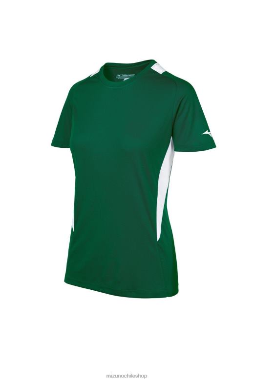 Mizuno camiseta de softbol con cuello redondo blanco bosque(4100) mujer vestir ZH2D1968 Mizuno Zapatos De Futbol