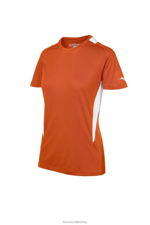 Mizuno camiseta de softbol con cuello redondo naranja-blanco (2000) mujer vestir ZH2D1967 Mizuno Zapatillas