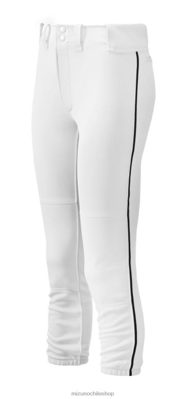 Mizuno pantalón de softbol con ribetes y cinturón blanco-negro(0090) chica vestir ZH2D1926 Mizuno Zapatos De Futbol