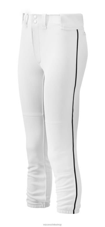 Mizuno pantalón de softbol con ribetes y cinturón blanco-negro(0090) mujer vestir ZH2D1894 Mizuno Chile