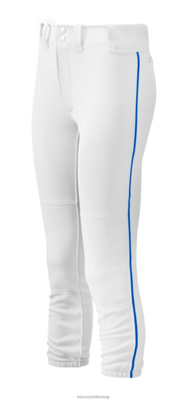 Mizuno pantalón de softbol con ribetes y cinturón blanco-real(0052) mujer vestir ZH2D1893 Mizuno Zapatos De Futbol