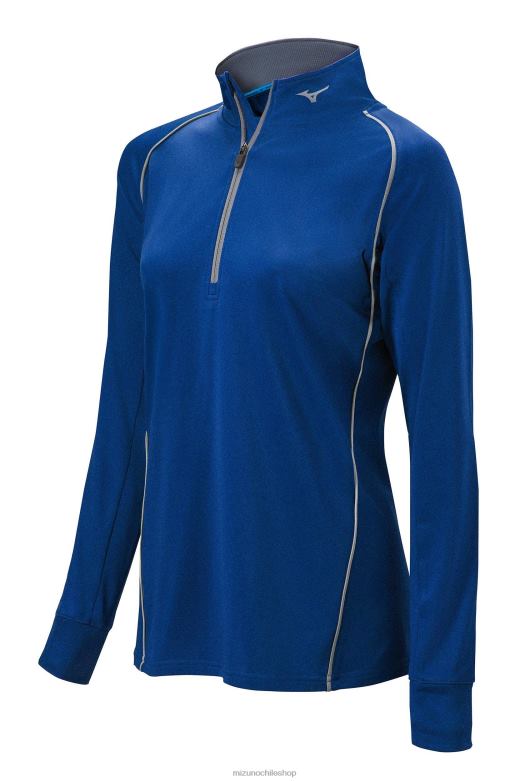 Mizuno jersey de manga larga con 1/2 cremallera comp azul marino(5151) mujer vestir ZH2D2508 Mizuno Zapatos De Futbol