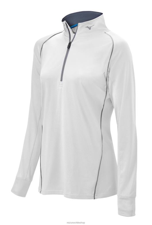 Mizuno jersey de manga larga con 1/2 cremallera comp blanco(0000) chica vestir ZH2D2527 Mizuno Chile