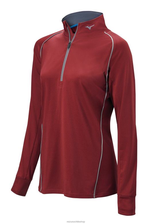 Mizuno jersey de manga larga con 1/2 cremallera comp granate (3u3u) chica vestir ZH2D2530 Mizuno Chile