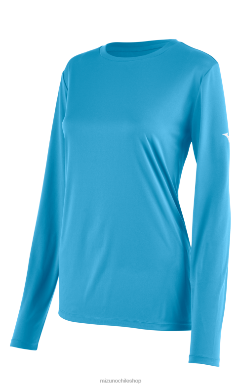 Mizuno camiseta de manga larga azul claro(5555) mujer vestir ZH2D1374 Mizuno Zapatos De Futbol
