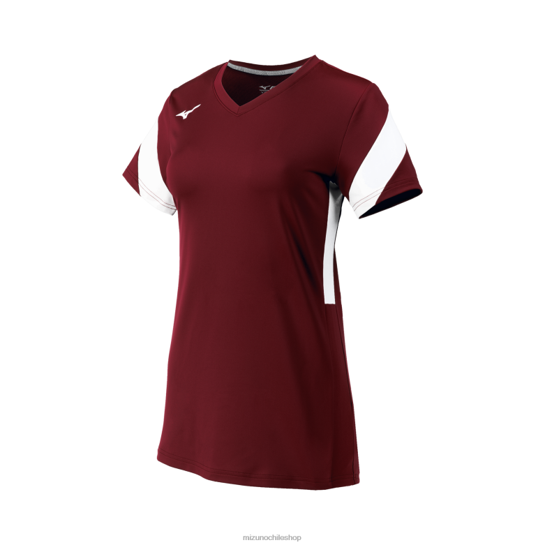Mizuno camiseta balboa 6 voleibol manga corta blanco cardenal(1200) mujer vestir ZH2D2307 Mizuno Zapatos De Futbol