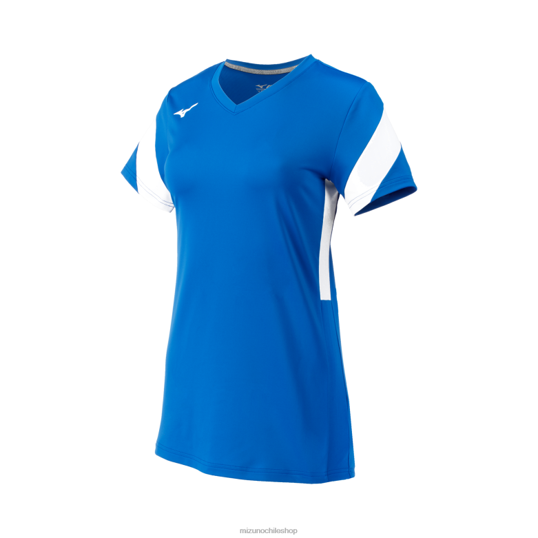 Mizuno camiseta balboa 6 voleibol manga corta blanco real (5200) mujer vestir ZH2D2310 Mizuno Zapatos De Futbol