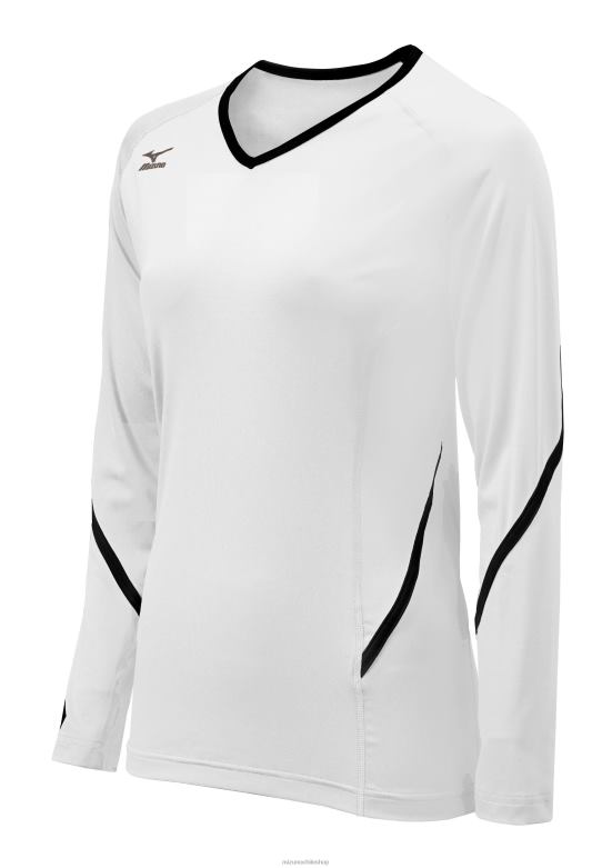 Mizuno camiseta de voleibol de manga larga Techno Generation blanco-negro(0090) unisexo vestir ZH2D2354 Mizuno Zapatillas