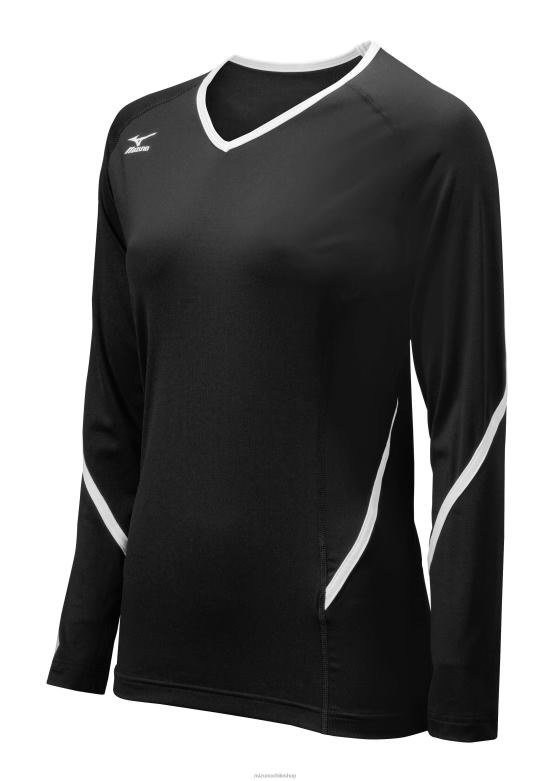 Mizuno camiseta de voleibol de manga larga Techno Generation blanco-negro(9000) unisexo vestir ZH2D2364 Mizuno Zapatos De Futbol