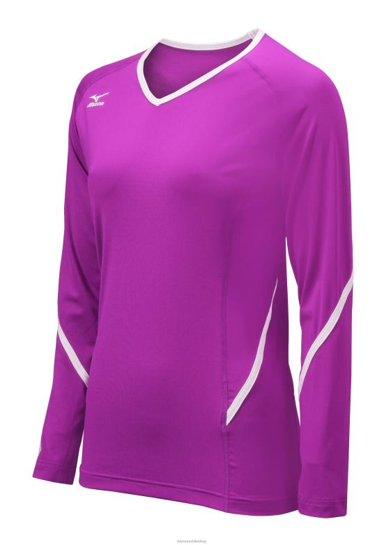 Mizuno camiseta de voleibol de manga larga Techno Generation electricovioleta-blanco(8c00) unisexo vestir ZH2D2362 Mizuno Chile