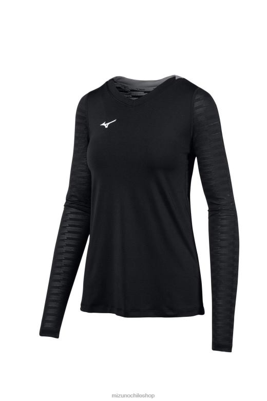 Mizuno camiseta de voleibol de manga larga United negro(9090) mujer vestir ZH2D2337 Mizuno Zapatos De Futbol