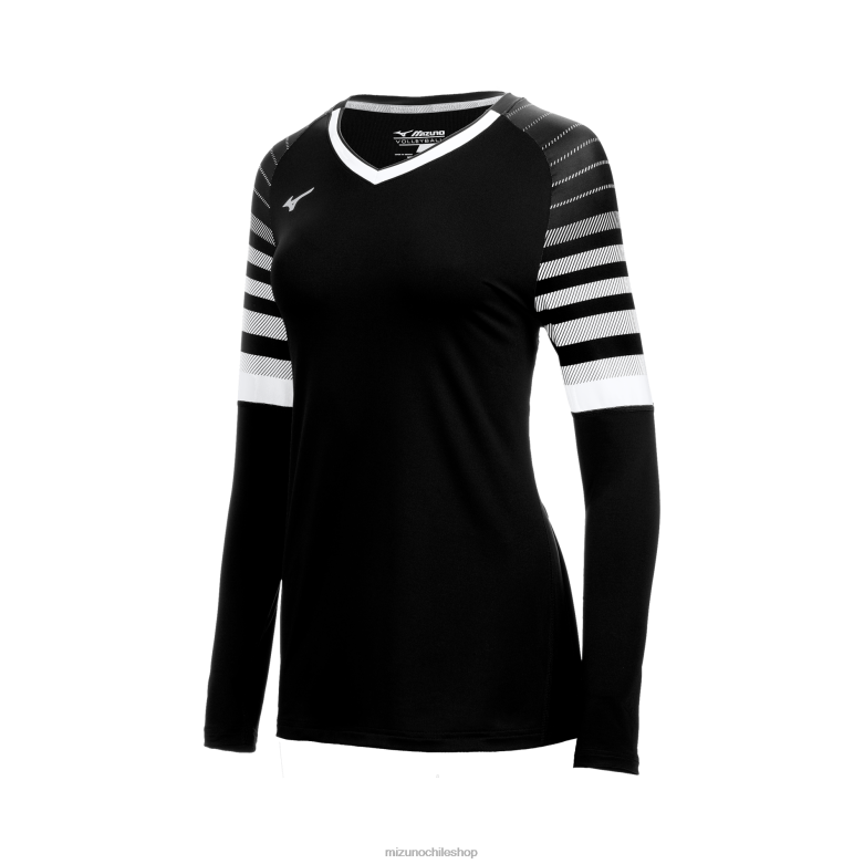 Mizuno camiseta de voleibol techno 8 de manga larga blanco-negro(9000) mujer vestir ZH2D2327 Mizuno Zapatillas