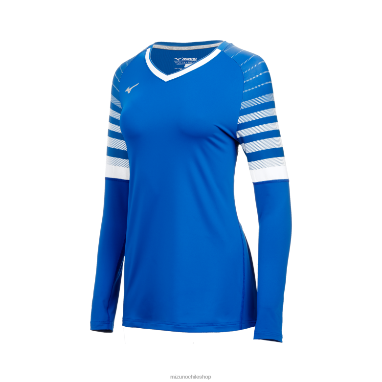 Mizuno camiseta de voleibol techno 8 de manga larga blanco real (5200) mujer vestir ZH2D2326 Mizuno Chile