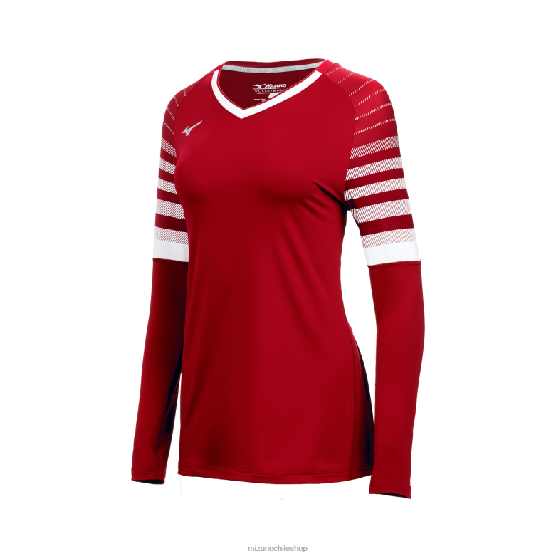 Mizuno camiseta de voleibol techno 8 de manga larga rojo-blanco(1000) juventud vestir ZH2D2300 Mizuno Zapatillas