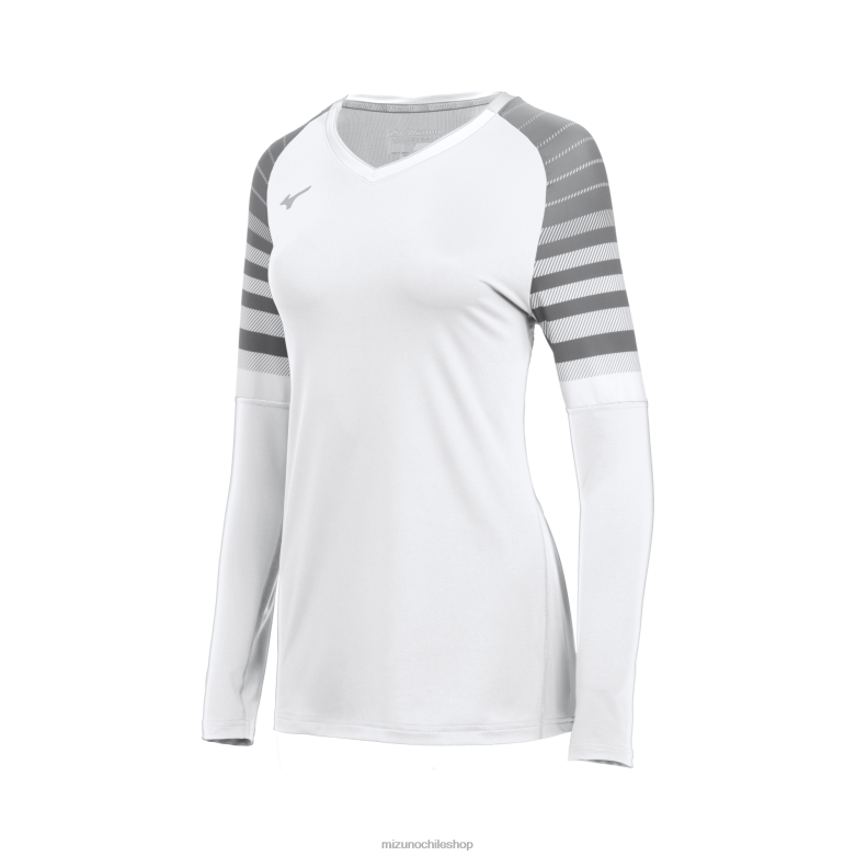Mizuno camiseta de voleibol techno 8 de manga larga sombra blanca (009i) mujer vestir ZH2D2329 Mizuno Chile