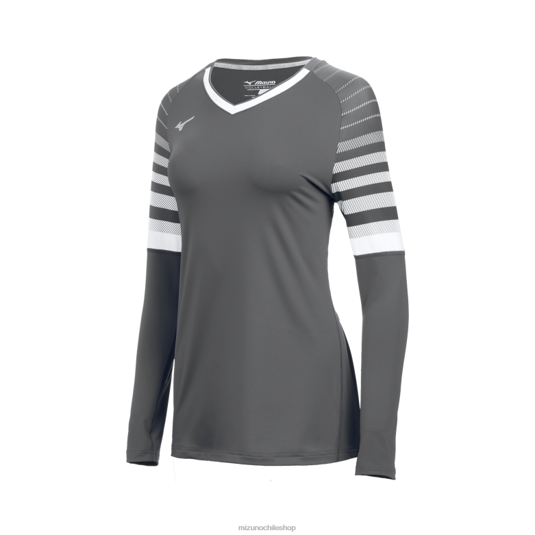 Mizuno camiseta de voleibol techno 8 de manga larga sombra-blanco(9i00) juventud vestir ZH2D2304 Mizuno Zapatos De Futbol