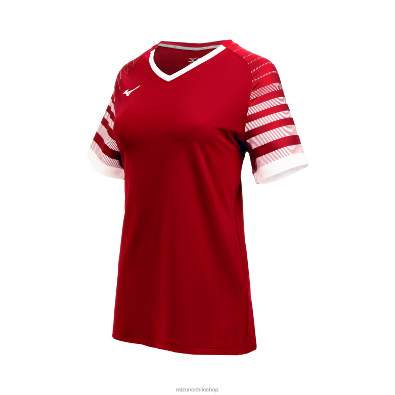 Mizuno camiseta de voleibol techno 8 manga corta rojo-blanco(1000) mujer vestir ZH2D2330 Mizuno Zapatillas