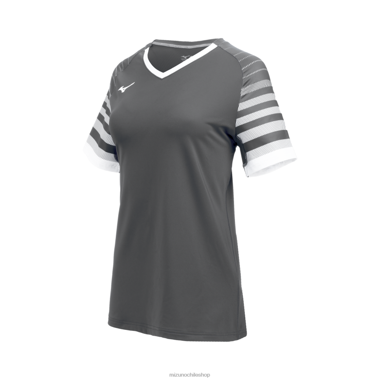 Mizuno camiseta de voleibol techno 8 manga corta sombra-blanco(9i00) mujer vestir ZH2D2334 Mizuno Zapatos De Futbol