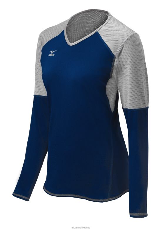Mizuno camiseta de voleibol techno vi manga larga azul marino-plata(5173) unisexo vestir ZH2D2369 Mizuno Zapatillas