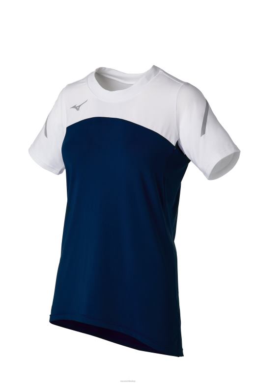 Mizuno camiseta de voleibol techno vii manga corta azul marino-blanco(5100) unisexo vestir ZH2D2382 Mizuno Zapatos De Futbol