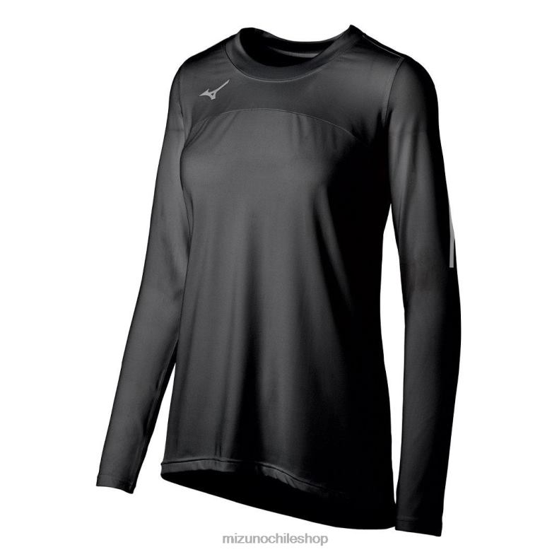 Mizuno camiseta de voleibol techno vii manga larga negro(9090) unisexo vestir ZH2D2343 Mizuno Zapatos De Futbol