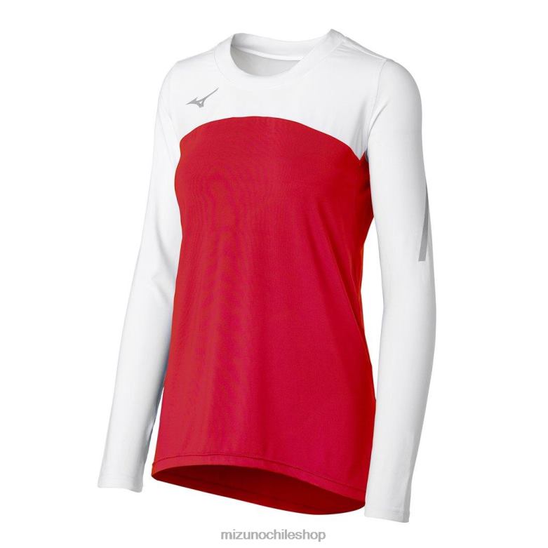 Mizuno camiseta de voleibol techno vii manga larga rojo-blanco(1000) unisexo vestir ZH2D2344 Mizuno Chile