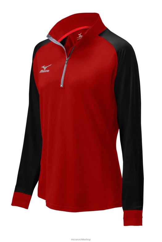 Mizuno chaqueta Prime con 1/2 cremallera rojo-negro(1090) unisexo vestir ZH2D2545 Mizuno Chile