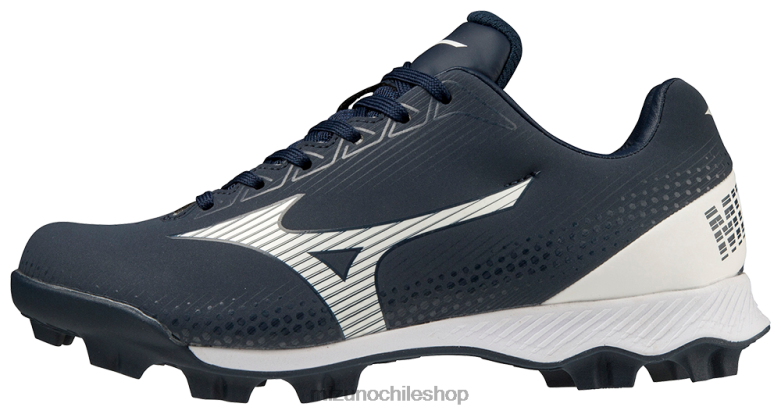 Mizuno Tacos de béisbol bajos moldeados para niños Wave Lightrevo TPU Junior azul marino-blanco(5100) unisexo zapatos ZH2D1623 Mizuno Zapatos De Futbol