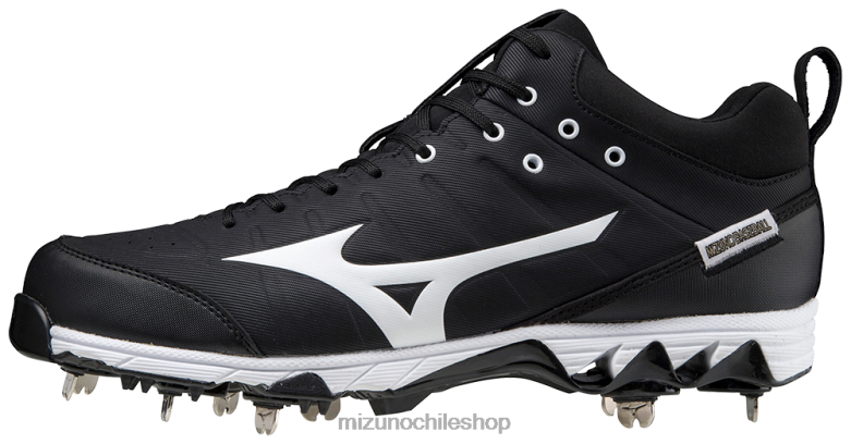 Mizuno Tacos de béisbol de metal medio ambition 2 de 9 puntas blanco-negro(9000) hombres zapatos ZH2D1611 Mizuno Zapatos De Futbol