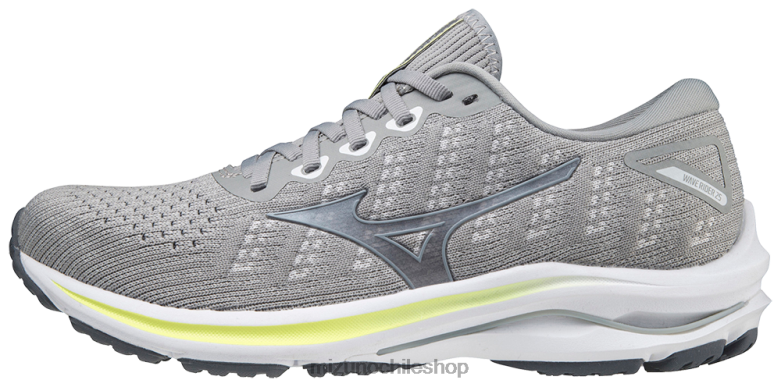 Mizuno Zapatilla para correr Wave Rider 25 Waveknit. Harbourmist-plata (hm73) mujer zapatos ZH2D159 Mizuno Zapatos De Futbol