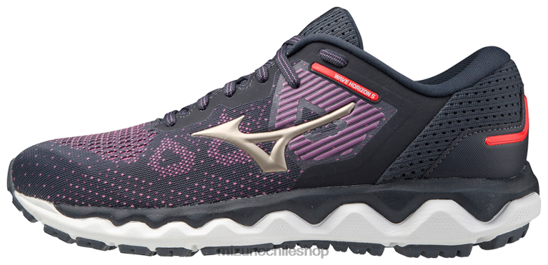 Mizuno zapatillas para correr wave horizonte 5 popvioleta-platinooro(6c7a) mujer zapatos ZH2D176 Mizuno Zapatillas