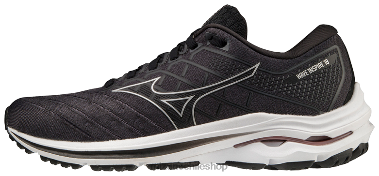 Mizuno zapatillas para correr wave inspire 18 negro-plata(9073) mujer zapatos ZH2D136 Mizuno Chile