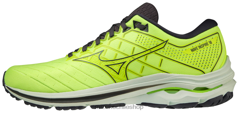 Mizuno zapatillas para correr wave inspire 18 neolima-azul brumoso(4m5c) hombres zapatos ZH2D140 Mizuno Zapatillas