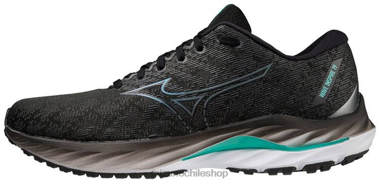 Mizuno zapatillas para correr wave inspire 19 2e negro-gris metalizado(90mg) hombres zapatos ZH2D49 Mizuno Chile