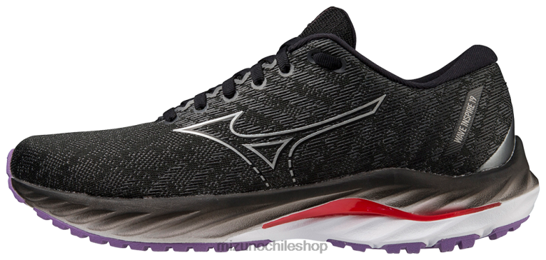 Mizuno zapatillas para correr wave inspire 19 negro-plata(9073) mujer zapatos ZH2D54 Mizuno Zapatos De Futbol