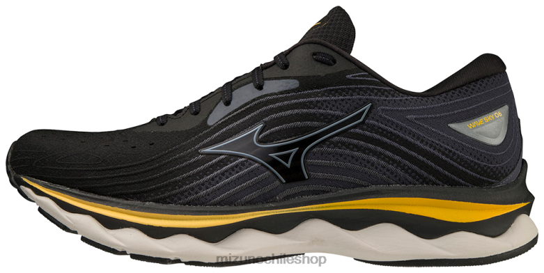 Mizuno zapatillas para correr wave sky 6 2e vientos alisios negros (909t) hombres zapatos ZH2D78 Mizuno Zapatos De Futbol