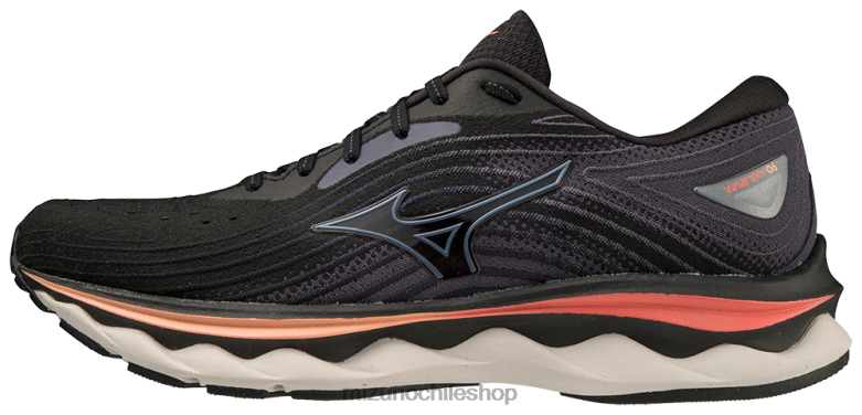 Mizuno zapatillas para correr wave sky 6 negro-mercurio(90qs) mujer zapatos ZH2D82 Mizuno Chile